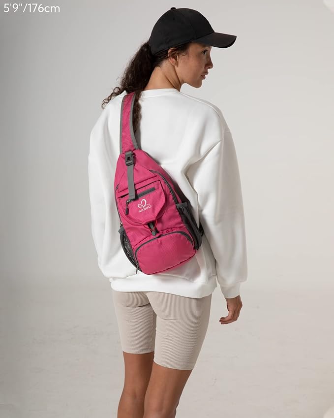 WATERFLY Packable Small Crossbody Sling Backpack Shoulder Chest Bag Daypack - Image 6