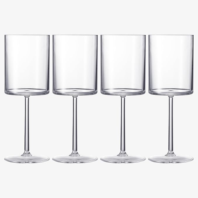 Unbreakable Stemmed Square Tritan Acrylic Wine Glasses European Style | Set of - Image 9