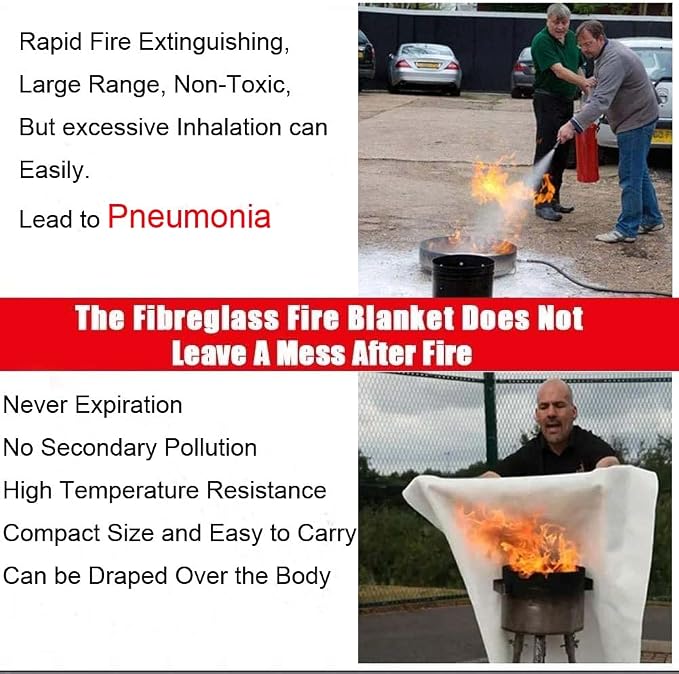 Fire Blanket for Home Emergency Survival – Fiberglass Suspend Fire Flames - Image 6