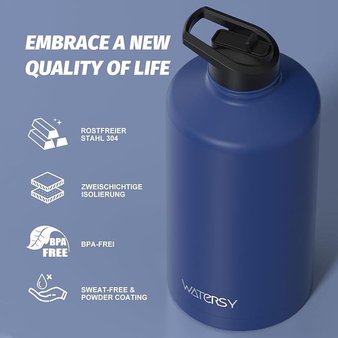 1 Gallon Water Bottle Insulated, BPA Free&Leak Proof, 128oz Stainless Steel - Image 8