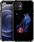 for iPhone 12 Mini Case, Galaxy Fox Wolf Pattern Graphic Design Girl Boy Soft by FKBRCL4U