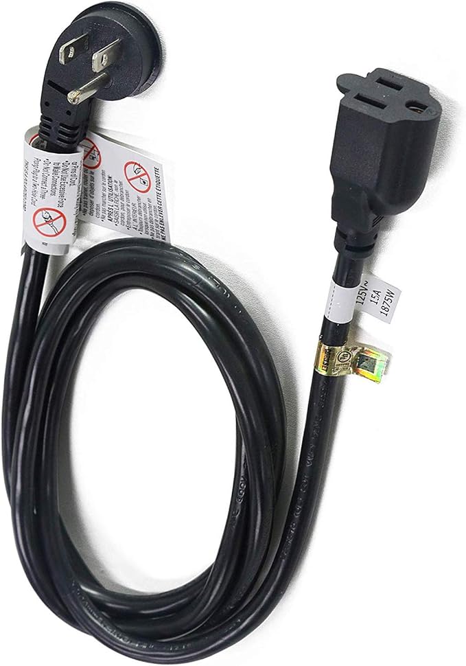 FIRMERST 1875W 10ft Flat Plug Extension Cord 14 AWG Black 15A by FIRMERST