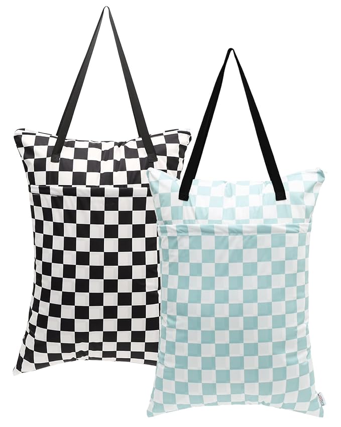 ALVA ALVABABY 2 Pack Large Wet Dry Bag Waterproof Hanging Cloth Diaper by ALVABABY