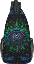 Psychadelic Trippy Art Sling Bag Crossbody Travel Hiking Chest Backpack by Unknown