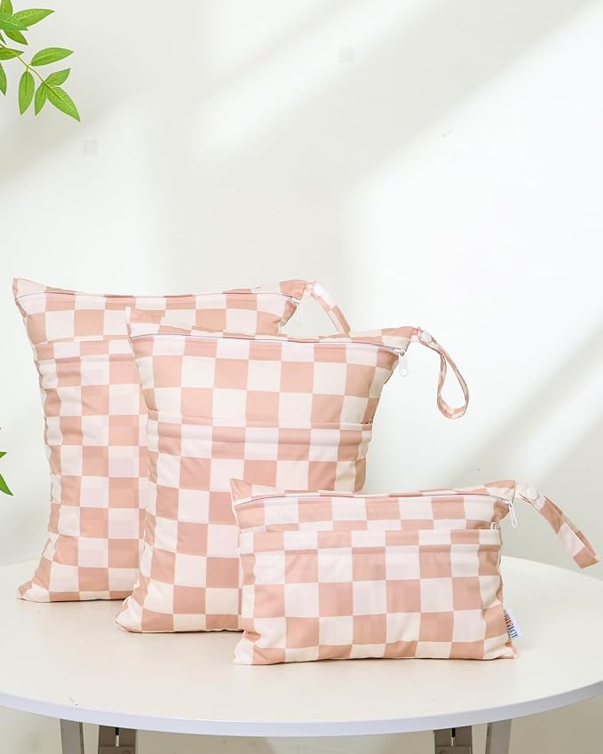 ALVABABY 3 pcs Cloth Diaper Wet Dry Bags Waterproof Reusable - Image 9