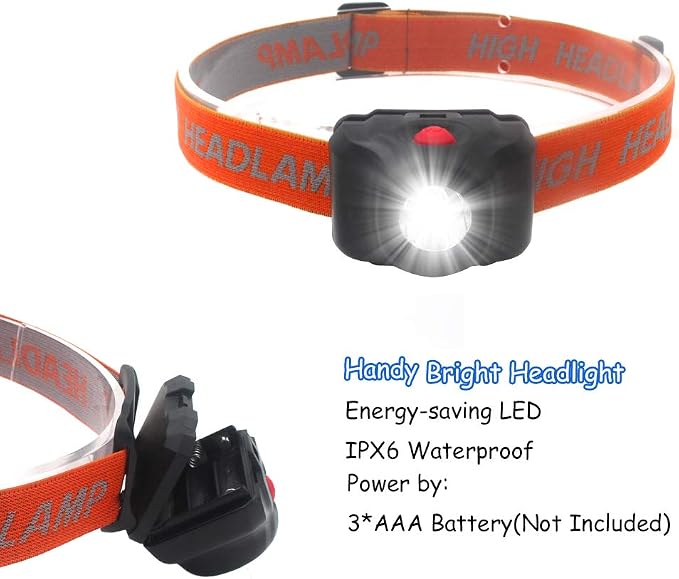 4 Pack LED Headlamp 5W Super Bright Single Mode Flashlight Headlight Waterproof - Image 2