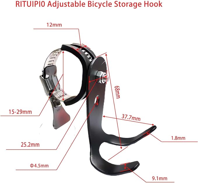 Adjustable Handlebar Hook Mount, Universal Pole Storage Hook - Image 6