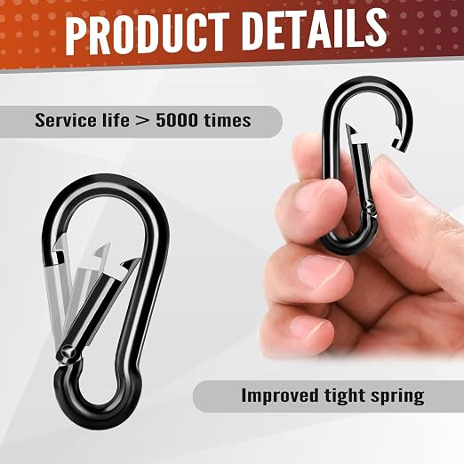 6 Pcs Spring Snap Hooks, 2 Inch Carabiner Clip, Heavy Duty Carabiners Snap - Image 5