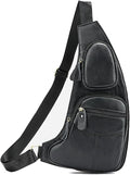Leather Sling Bag Crossbody Backpack by Hebetag