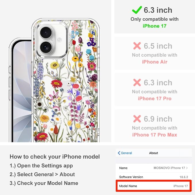 MOSNOVO for iPhone 17 Case | Military Grade 6.6ft Drop Tested | Camera Control - Image 2
