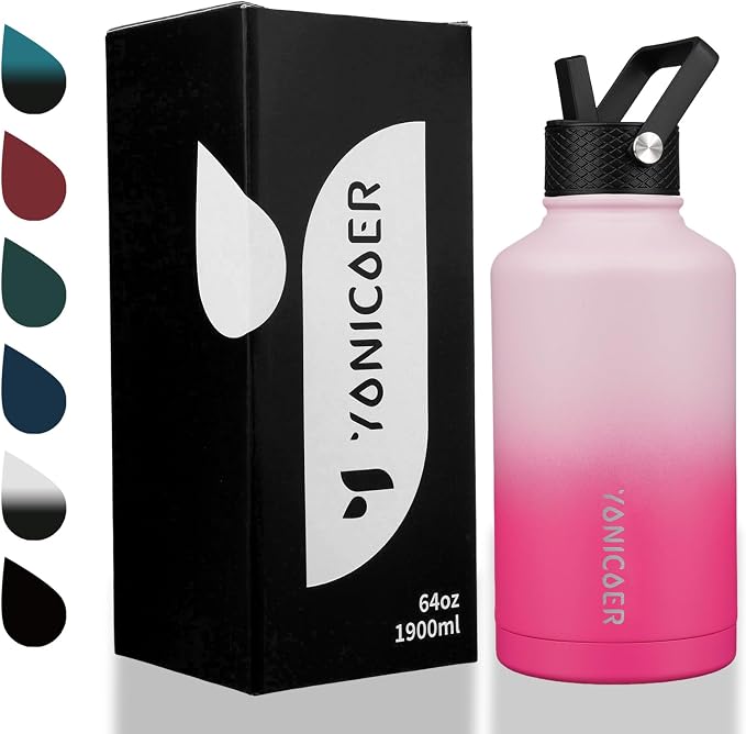 Insulated Water Bottle 64oz, Triple Wall Vacuum Stainless Steel, Leak Proof & - Image 7
