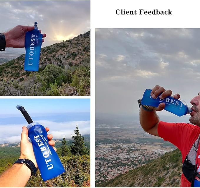 UTOBEST Soft Flask Collapsible Running Water Bottle, Flexible TPU Folding Flask - Image 5