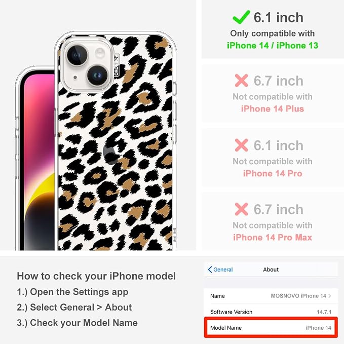 MOSNOVO for iPhone 13/14 Case | Military Grade 6.6ft Drop Tested | Clear - Image 2