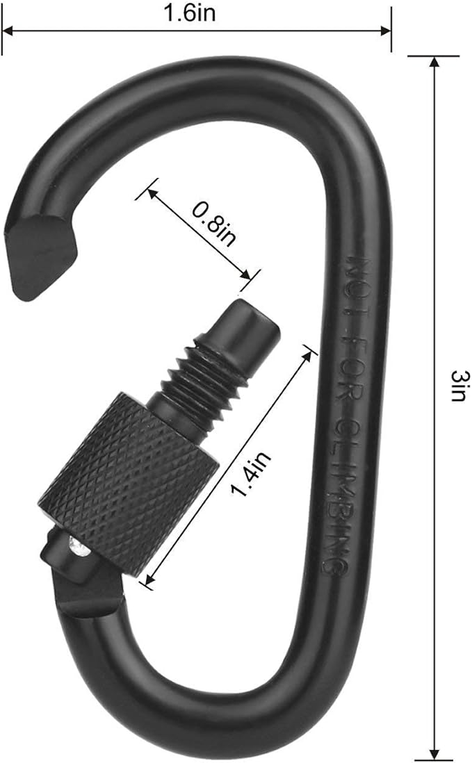 Locking Carabiner Clip, Vonpri 3 Inch D Ring Clips Spring Snap Key Chain Hook - Image 6