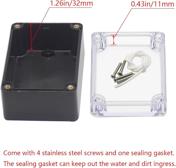Project Box IP65 Waterproof Junction Box ABS Plastic Black Electrical Boxes DIY - Image 4