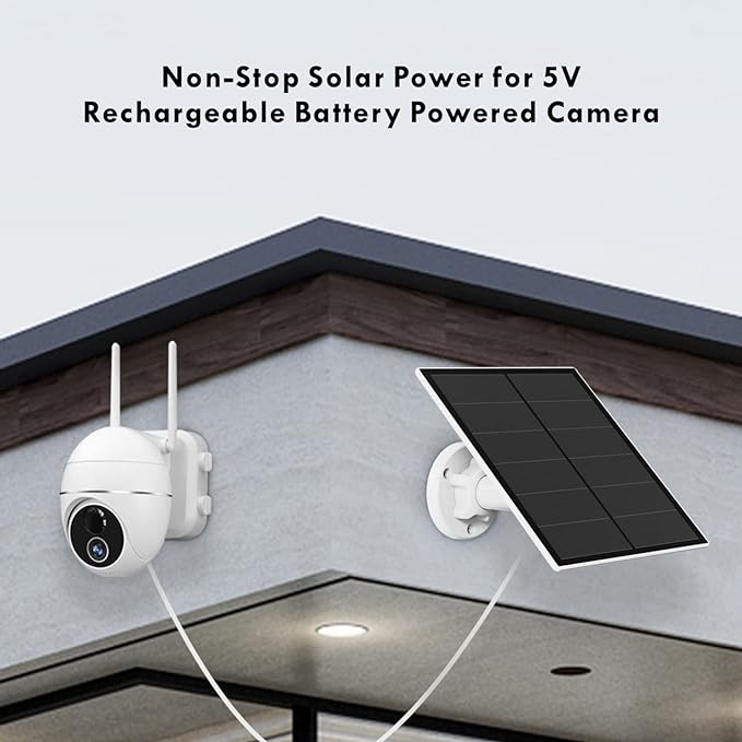 5W Solar Panel for Security Camera Outdoor, 5V USB Solar Panel Charger - Image 4