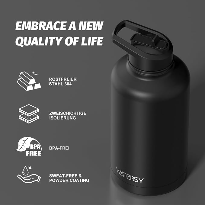 64oz Insulated Water Bottle, BPA Free&Leak Proof, Half Gallon Stainless Steel - Image 8