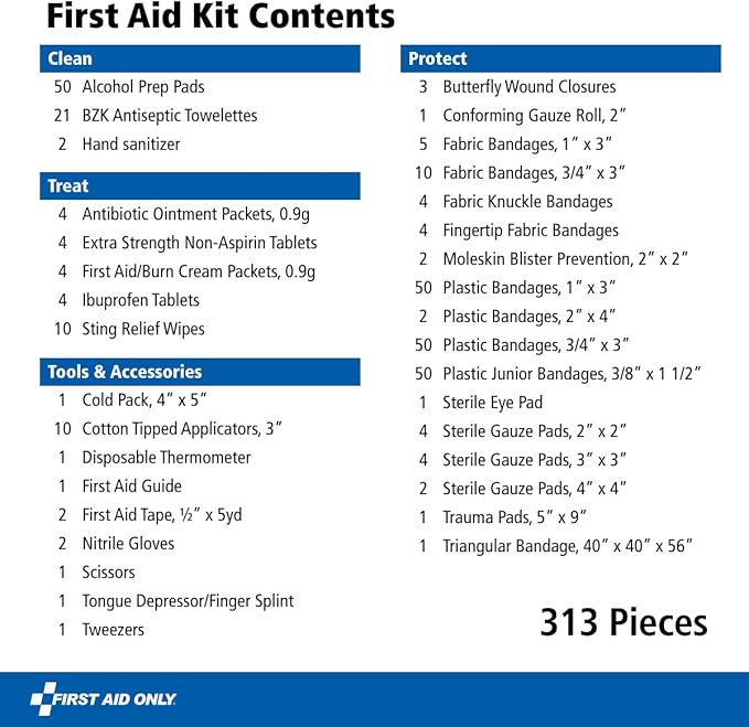 First Aid Only 313 Piece Home & Go Emergency First Aid Kit - Image 2