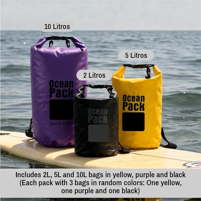 Waterproof Dry Bag Set of 3 – Roll Top Waterproof Bags 2L 5L 10L – 500D PVC - Image 6
