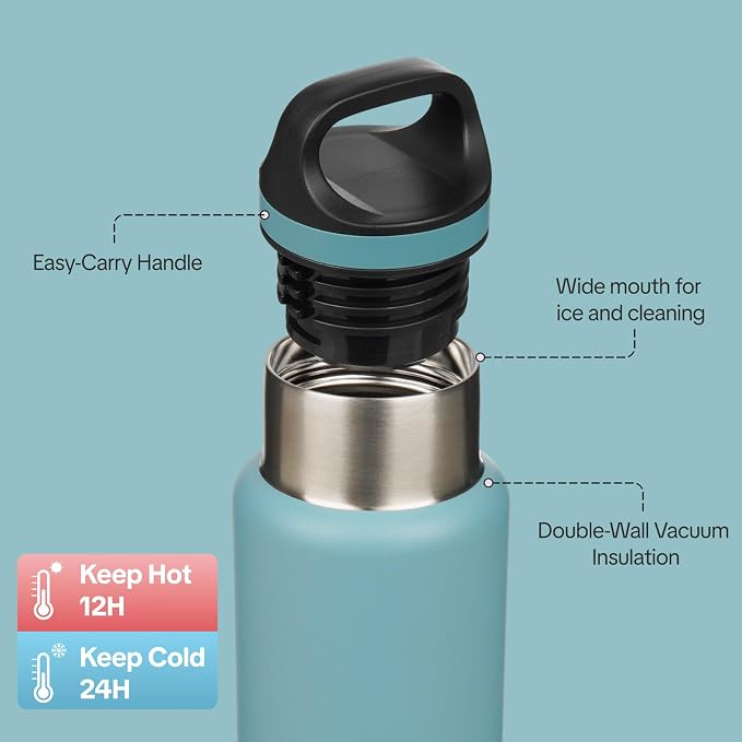 BJPKPK Insulated Water Bottle 18OZ Stainless Steel Water Bottle - Image 2