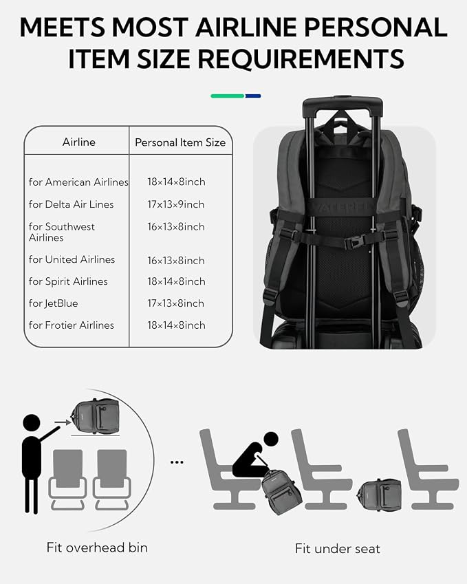 WATERFLY Travel Laptop School Backpack: Big Student College Middle School - Image 6
