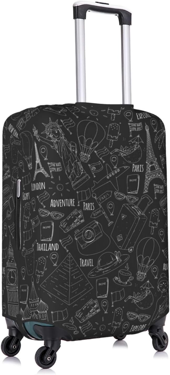 World Marks Luggage Cover for Suitcase and Luggage Tag Combination, Elastic - Image 8
