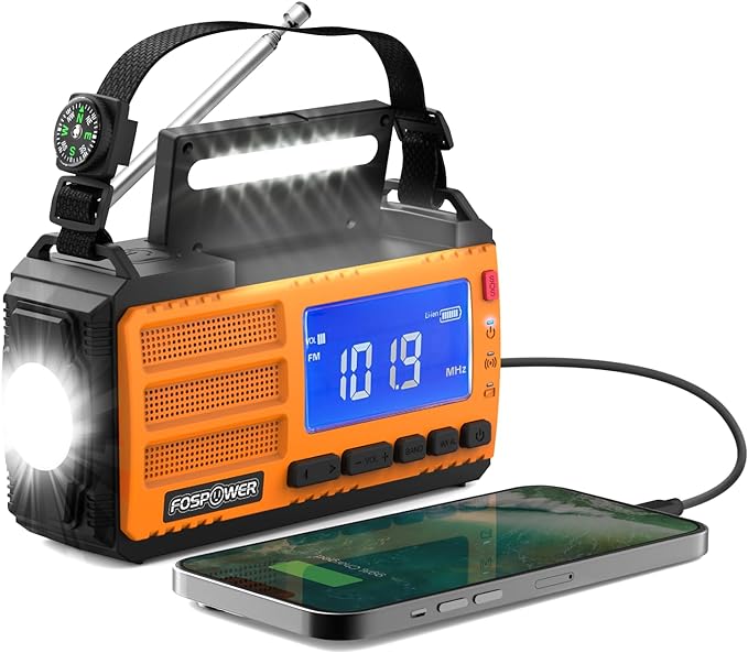 FosPower NOAA Emergency Weather Radio D8 37000mWh Portable Power Bank, by FosPower