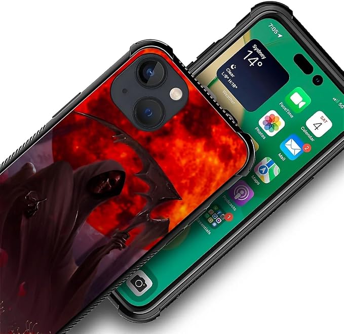 for iPhone 13 Case, Death by The Red Moon Pattern Graphic Design Girl Boy Soft - Image 3