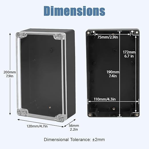 LeMotech Junction Box with Clear Cover IP65 Waterproof Project Box Dustproof - Image 2