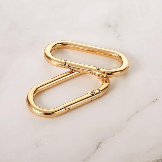 JJUNW 2Pcs Gold Carabiner, Metal Keychain Clip - Image 7