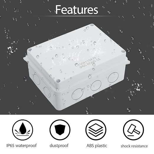 LeMotech Junction Box, Electrical Box IP65 Water Resistant Dustproof ABS - Image 5