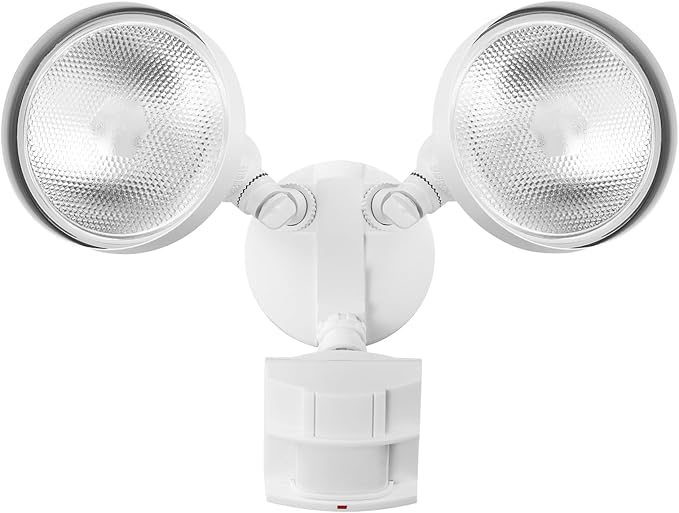 Globe Electric 17000273 180-Degree 240 W Twin Head White Hardwired Motion by Heath+Zenith