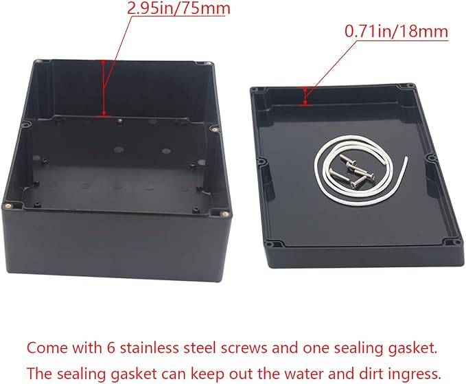 Project Box IP65 Waterproof Junction Box ABS Plastic Black Electrical Boxes DIY - Image 4