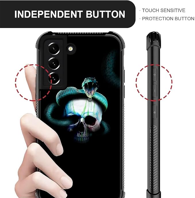 for Samsung Galaxy S21 FE Case, Skeleton Winding Snake Pattern Graphic Design - Image 3