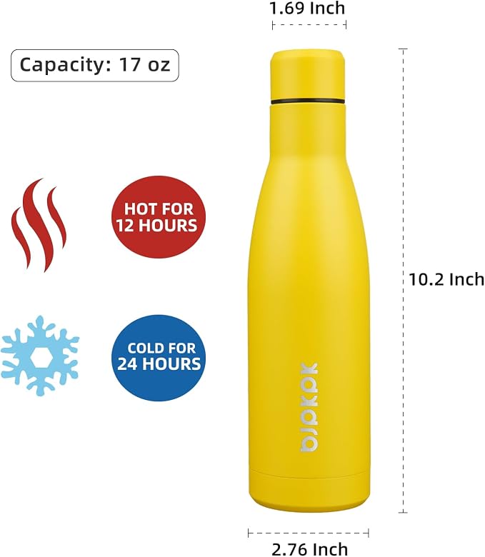 BJPKPK 17oz Insulated Water Bottles Stainless Steel Sports Water Bottles Keep - Image 2