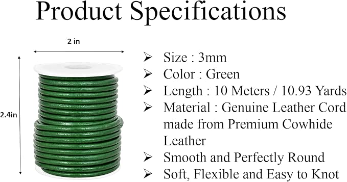 GENIQUE Real/Genuine Round Leather String Cord - Image 3