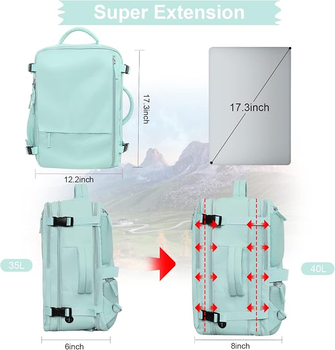 Hanples Carry on Backpack, Laptop Travel Backpack - Image 4