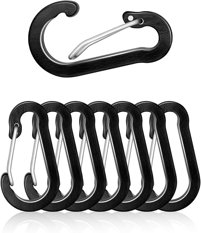 10pcs Aluminum Small Carabiner Clip, 2 Inch Carabiner Keychain Clasp Spring D by CooBigo