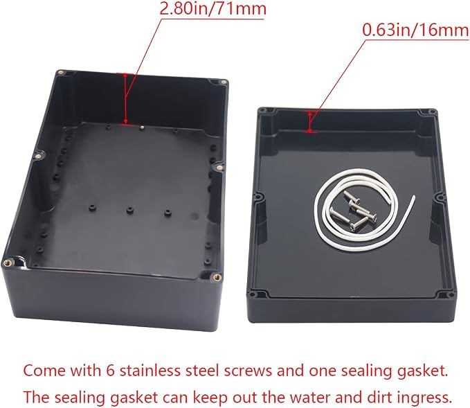 Project Box IP65 Waterproof Junction Box ABS Plastic Black Electrical Boxes DIY - Image 4