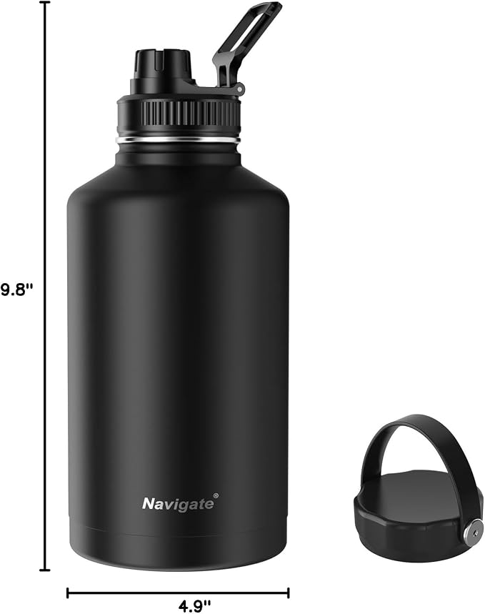 Navigate 64 oz Stainless Steel Insulated Water Bottle, Double Walled Leak Proof - Image 8