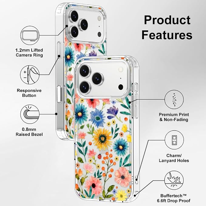 MOSNOVO for iPhone 17 Pro Max Case, Shockproof Military-Grade Protection 6.6ft - Image 7