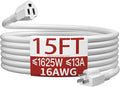 16/3 Indoor Extension Cord 15 FT, 3 Prong Power Cable, Suitable by Skrizcable