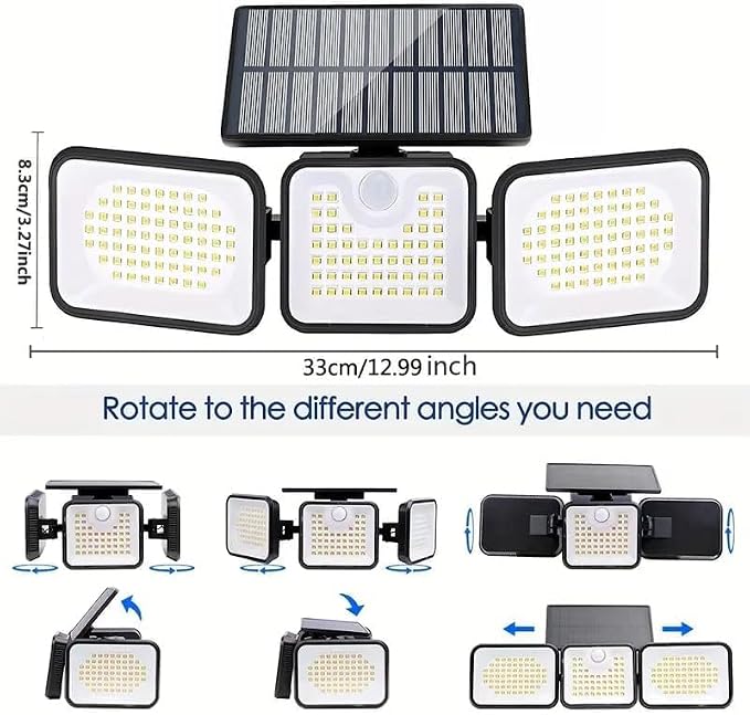 2 Pack 180 LED Solar Flood Light Outdoor, Motion Sensor Outdoor Lights - Image 6