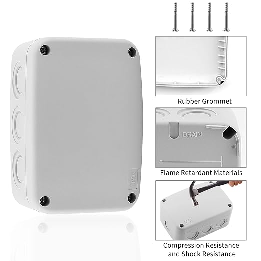 SuperInk White Outdoor Junction Box IP66 Waterproof Electrical Enclosure - Image 3