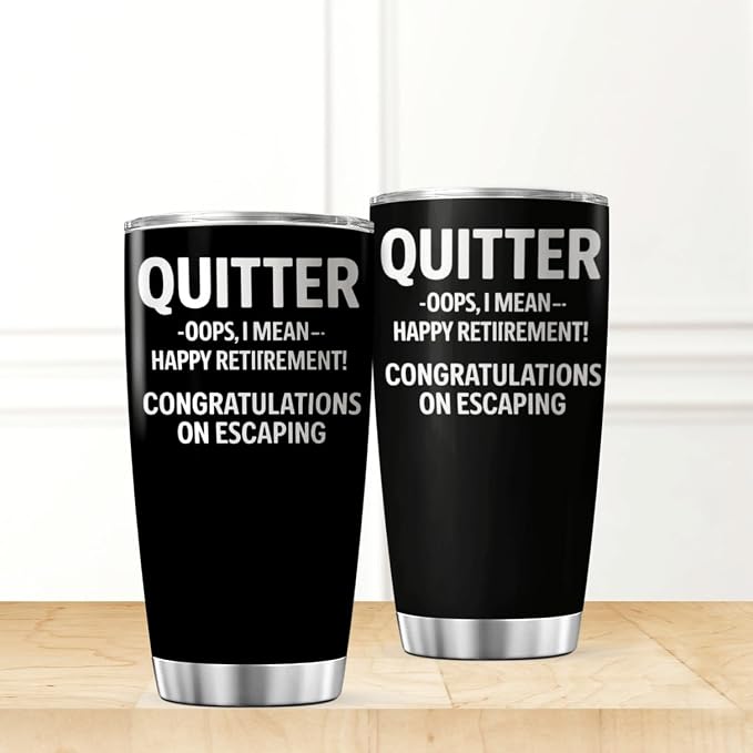 CUBICER Funny Quitter Happy Retirement Congratulations On Escaping Design 20 Oz - Image 2