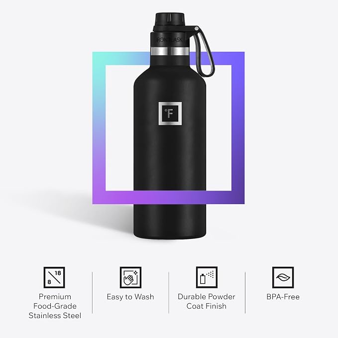 IRON °FLASK Camping & Hiking Hydration Flask - 32 oz Sky - Image 5