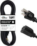 Indoor Outdoor Extension Cord Weatherproof, UL Certified, 12 Gauge 10FT Black 3 by HONDERSON