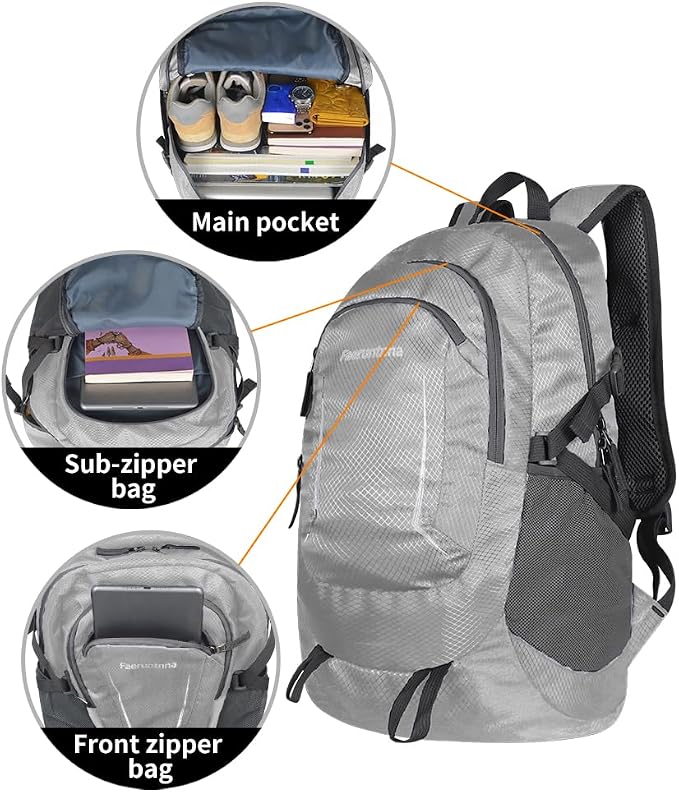 30L Large capacity Lightweight Packable Foldable Backpack，women and men Hiking - Image 3