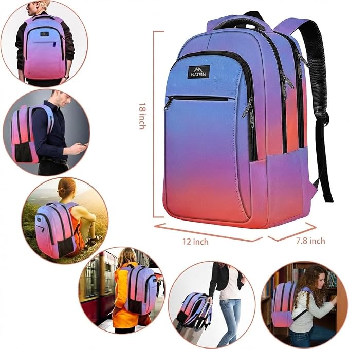 MATEIN Fashion Laptop Backpack 15.6 Inch, Anti Theft Slim Travel Backpack - Image 2