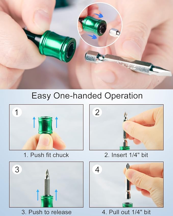katerk 6pcs 1/4 inch Hex Shank Aluminum Alloy Screwdriver Bits Holder 4 Sets - Image 6